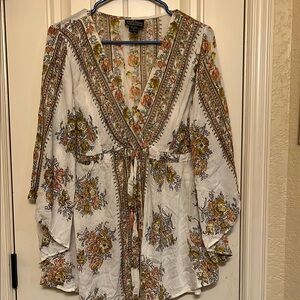 Floral Bohemian V-Neck Top